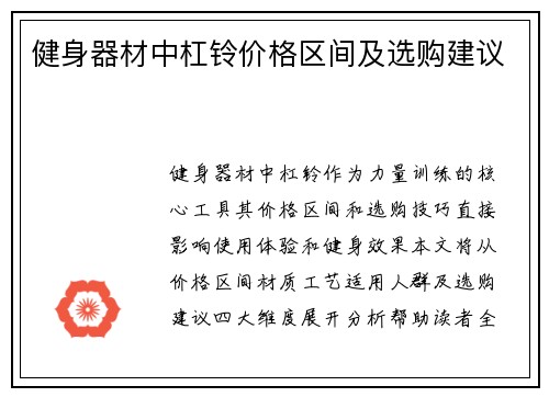 健身器材中杠铃价格区间及选购建议